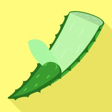 Clean aloe leaf icon, flat style Stock Illustration