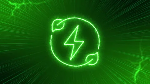 Clean alternative energy power technology, Renewable green energy icon concept Stock Footage 336953580