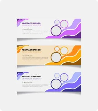 A clean and creative set of colorful business cards and abstract banners Illustrazione stock