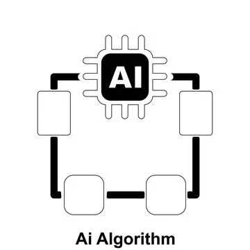 Clean and editable Ai algorithm icon design. Stock Illustration