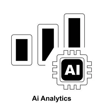 Clean and editable Ai analysis icon design. Stock Illustration