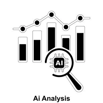 Clean and editable Ai analysis icon design. Stock Illustration