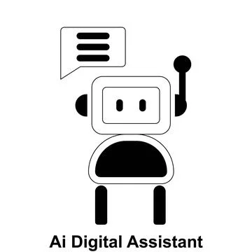 Clean and editable Ai digital assistant icon design. Stock Illustration