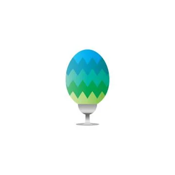 Clean and elegant easter egg on egg stand Stock Illustration