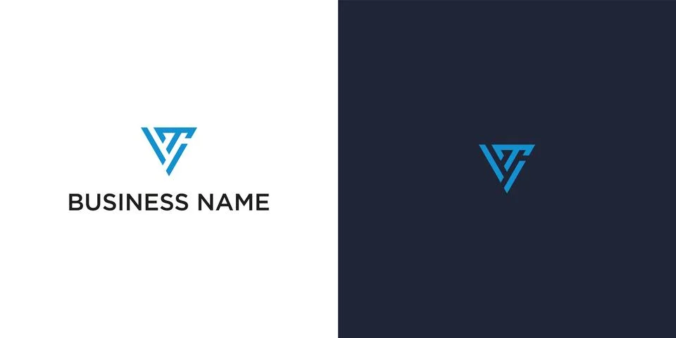 Clean and Elegant VT Initial Logo. Minimalist Vector Design Stock-Illustration