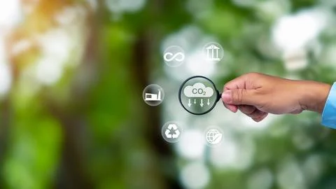 A clean and friendly environment without carbon dioxide emissions, Hand hol.. Stock Photos