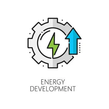 Clean and green energy development line icon 库存插图