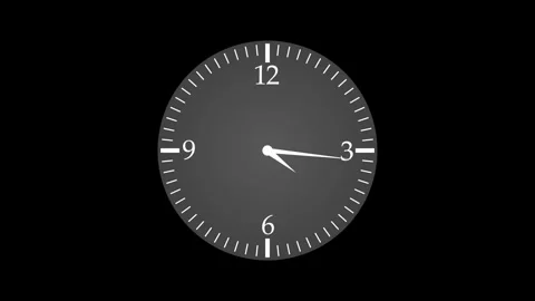 Clean and Minimalist Clock Timer Animation, Minimalist Digital Analog Clock.. Stock Footage 308042165