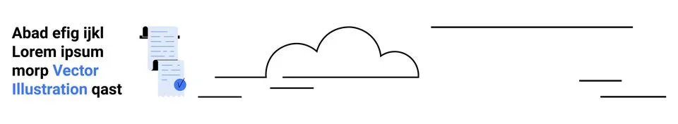 Clean and Minimalistic Cloud Data Concept with Text Elements for Modern Desig Illustrazione stock