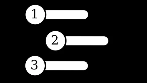 A clean and modern animation of numbers 1, 2, and 3 appearing in sequence. .. Stock Footage 337831598