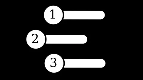 A clean and modern animation of numbers 1, 2, and 3 appearing in sequence. .. Stock Footage 337831599