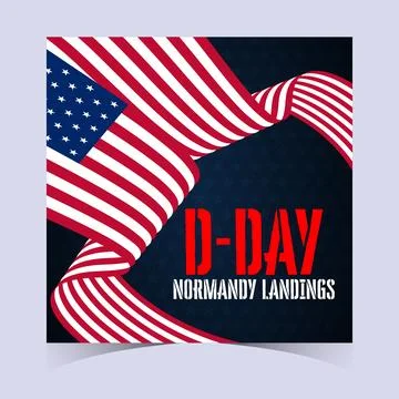 Clean and Modern D Day Commemoration Poster Banner Stock Illustration