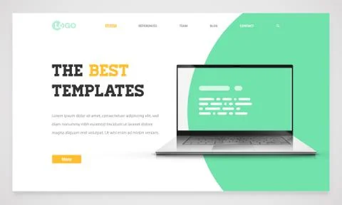 Clean and modern website template, vector illustration Stock Illustration