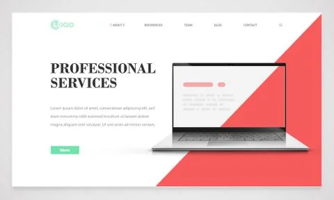Clean and modern website template, vector illustration Stock Illustration