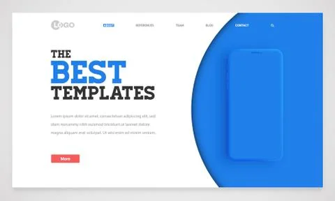 Clean and modern website template, vector illustration Stock Illustration