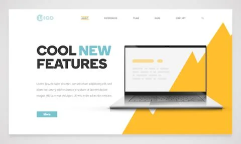 Clean and modern website template, vector illustration Stock Illustration