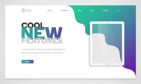 Clean and modern website template, vector illustration Illustrazione stock