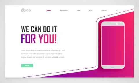 Clean and modern website template, vector illustration Stock Illustration