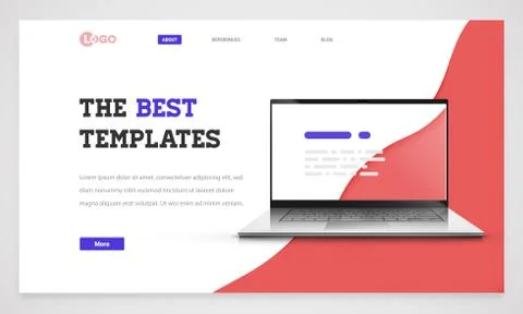 Clean and modern website template, vector illustration Stock Illustration