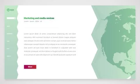 Clean and modern website template, vector illustration Stock Illustration