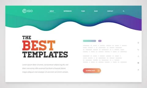 Clean and modern website template, vector illustration Illustrazione stock