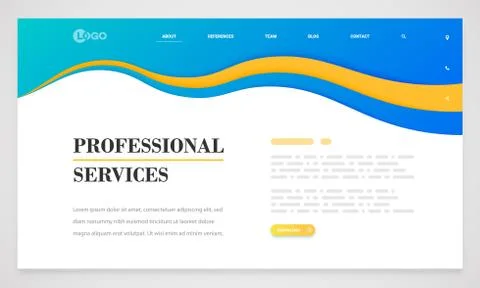 Clean and modern website template, vector illustration Illustrazione stock