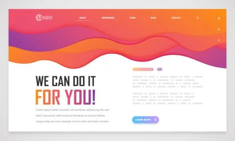 Clean and modern website template, vector illustration Stock Illustration