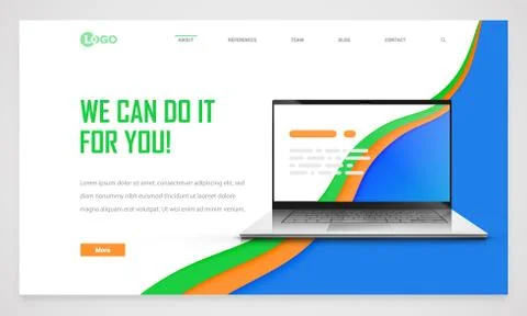 Clean and modern website template, vector illustration Illustrazione stock