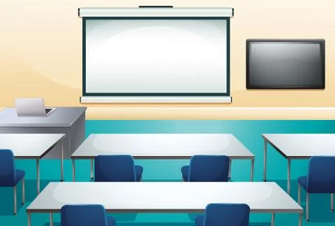 Clean and ogranized classroom Stock Illustration