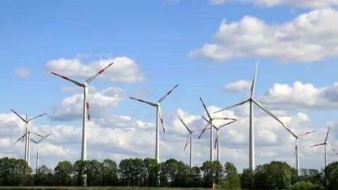 Clean and renewable energy, blue sky, background Stock Footage 231043858