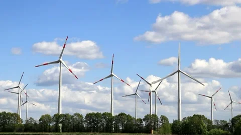 Clean and renewable energy, blue sky, background Stock Footage 231043871