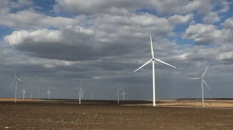 Clean and Renewable Energy, Wind Power, Turbine, Windmill, Energy Production Stock Footage