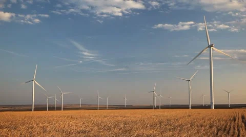 Clean and Renewable Energy, Wind Power, Turbine, Windmill, Energy Production Stock Footage 8662645