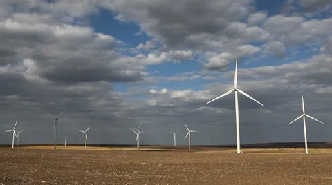 Clean and Renewable Energy, Wind Power, Turbine, Windmill, Energy Production Stock Footage 8662665