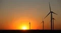 Clean and Renewable Energy, Wind Power, Turbine, Windmill, Sunset, Sun Set HD Footage