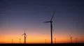 Clean and Renewable Energy, Wind Power, Turbine, Windmill, Sunset, Sun Set HD Footage