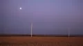 Clean and Renewable Energy, Wind Power, Turbine, Windmill, Moonrise, Moon Rise HD Footage