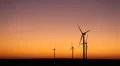 Clean and Renewable Energy, Wind Power, Turbine, Windmill, Sunset, Sun Set HD Footage