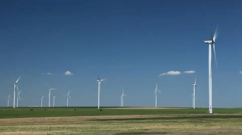 Clean and Renewable Energy, Wind Power, Turbine, Windmill, Production time lapse Stock Footage