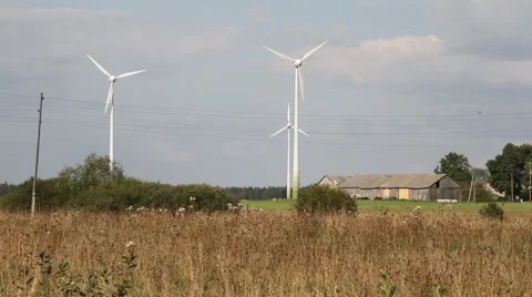 Clean and Renewable Energy, Wind Power, Turbine, Windmill, Energy Production Stock Footage 47155485