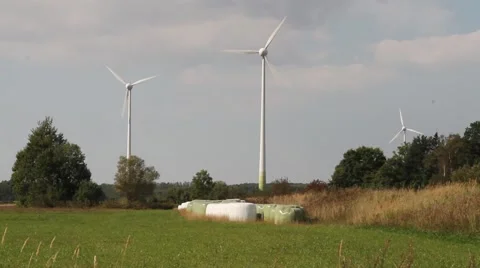 Clean and Renewable Energy, Wind Power, Turbine, Windmill, Energy Production Stock Footage 47156134