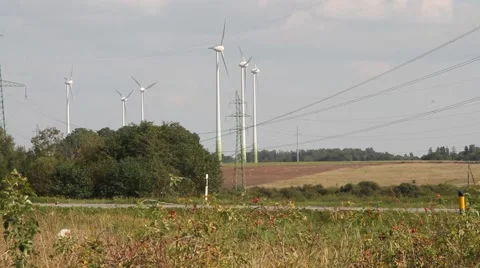 Clean and Renewable Energy, Wind Power, Turbine, Windmill, Energy Production Stock Footage 47156462