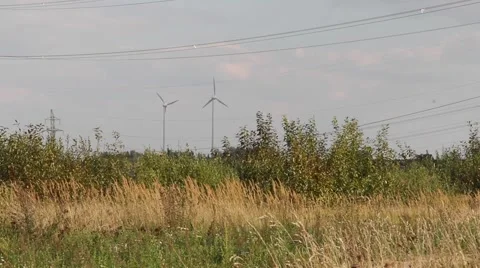 Clean and Renewable Energy, Wind Power, Turbine, Windmill, Energy Production Stock Footage 47185531