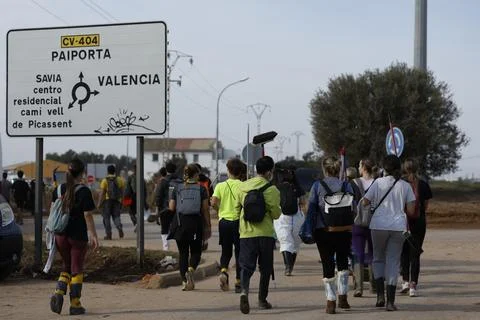 Clean-up and search operations continue following deadly floods in Spain, Valenc Stock Photos