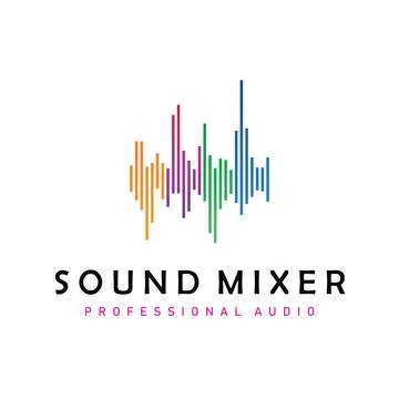 Clean and simple audio logo with equalizer concept for modern music identity. Stock Illustration