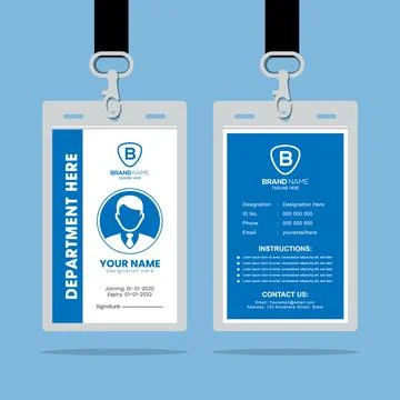 Clean and Simple ID Card Design Template Stock Illustration