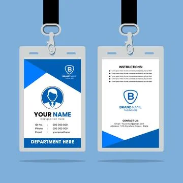 Clean and Simple ID Card Design Template Stock Illustration