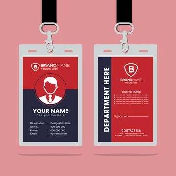 Clean and Simple ID Card Design Template Stock Illustration