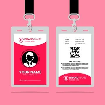 Clean and Simple ID Card Design Template Stock Illustration