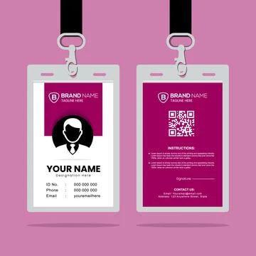 Clean and Simple ID Card Design Template Stock Illustration